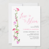 Liefde in Bloom Pink Wildflower Vrijgezellenfeest Kaart (Voorkant)