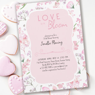 Liefde in Bloom Sweet Pink Floral Vrijgezellenfees Kaart
