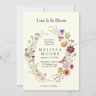 Liefde in Bloom Wildflower Boheems Vrijgezellenfee Kaart