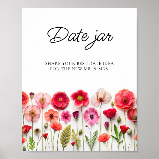 Liefde in Bloom Wildflower Date Night Ideeën Date  Poster (Voorkant)