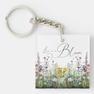 Liefde in Bloom Wildflower Floral Vrijgezellenfees Sleutelhanger