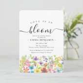 Liefde in Bloom Wildflower Flower Vrijgezellenfees Kaart (Staand voorkant)