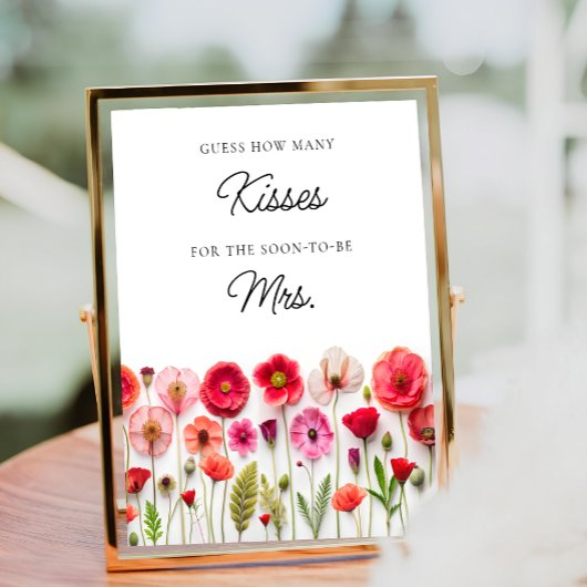 Liefde in Bloom Wildflower Hoeveel kussen spel Poster