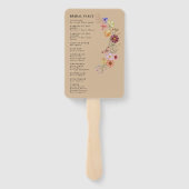 Liefde In Bloom Wildflower Trouwprogramma Hand Fan Handwaaier (Achterkant)