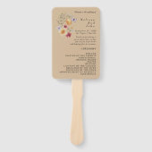 Liefde In Bloom Wildflower Trouwprogramma Hand Fan Handwaaier (Voorkant)