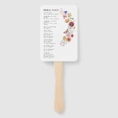 Liefde In Bloom Wildflower Trouwprogramma Hand Fan Handwaaier (Achterkant)