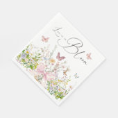 Liefde in Boom Wildflower Pink Bow Vrijgezellenfee Servet (Hoek)