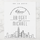 Liefde in Chicago | Proost & Bedankt! Wijn Etiket (Enkel label)