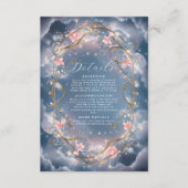 Liefde in de lucht Sparkly Bloemen bruiloft Informatiekaartje (Voorkant)