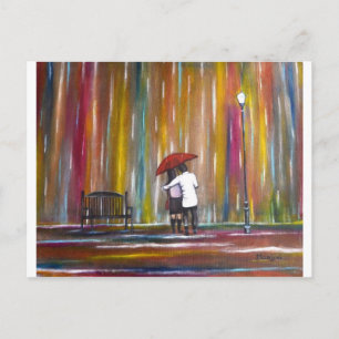 Liefde in de regen briefkaart