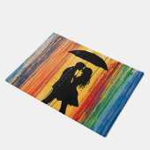 Liefde in de regenbogen deurmat (Schuin)