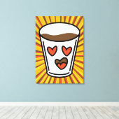 Liefde in een beker canvas afdruk (Insitu (Houten vloer))