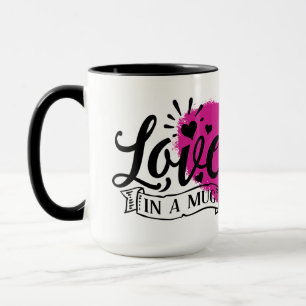Liefde in een Mok roze hart