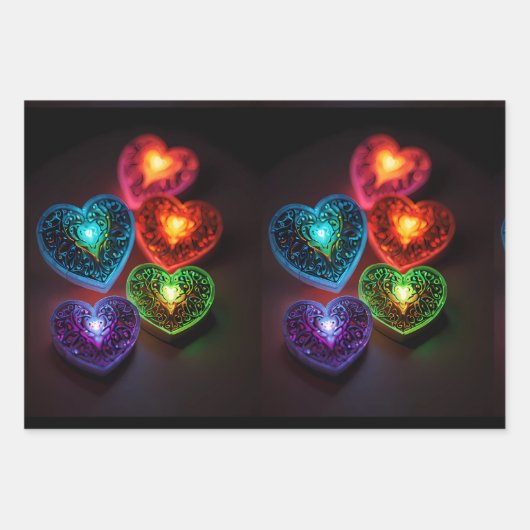 Liefde in elke hartslag inpakpapier vel (Voorkant 2)