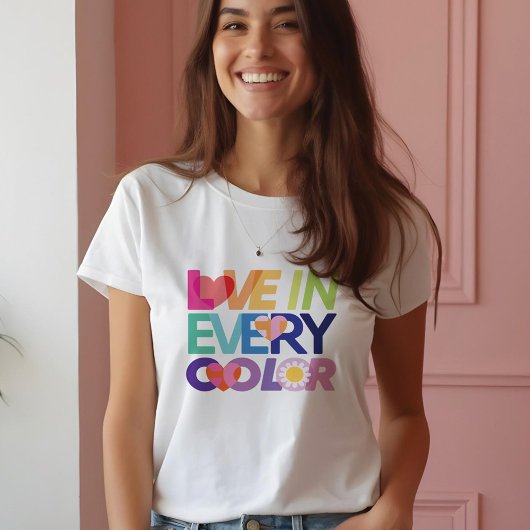 Liefde in elke kleur Leuk LGBTQ Regenboog Kleuren  Tri-Blend Shirt