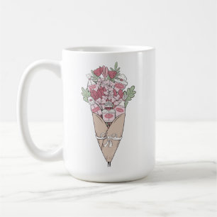 Liefde in elke taal bloem bundel koffiemok