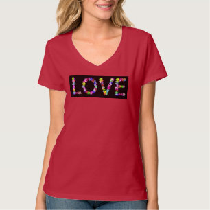 Liefde in elke vorm Bloemrijke typografie Achemp T-shirt