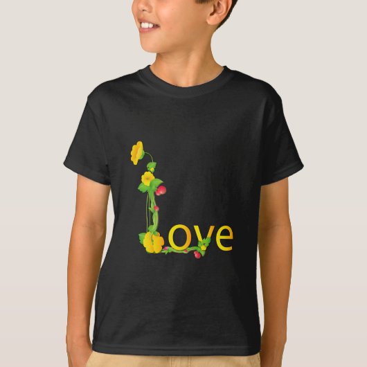 Liefde in Gele Bloemen T-shirt (Voorkant)