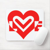 Liefde in het rood muismat (Met muis)