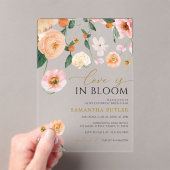 Liefde in het Vrijgezellenfeest Bloom Poppies Flow Acryl Uitnodigingen (Insitu (Draagbaar))