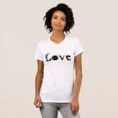 Liefde in het wit en zwart t-shirt (Voorkant volledig)