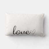 Liefde in het zwart script & hart aangepaste fotok kussen (Achterkant)