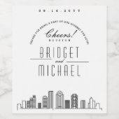 Liefde in Houston | Proost & Bedankt! Wijn Etiket (Enkel label)