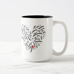 Liefde in je leven tweekleurige koffiemok