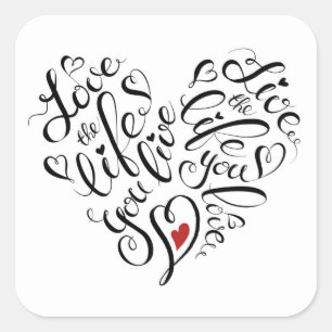 Liefde in je leven vierkante sticker