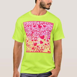 Liefde in Levendig Kleurenpatroon T-shirt