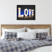 Liefde in licht canvas afdruk (Insitu (Slaapkamer))