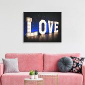 Liefde in licht canvas afdruk (Insitu (Woonkamer))