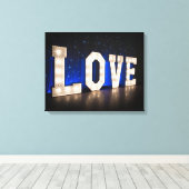 Liefde in licht canvas afdruk (Insitu (Houten vloer))