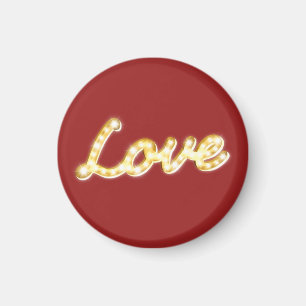 Liefde in Marquee Lights Red Magnet Magneet