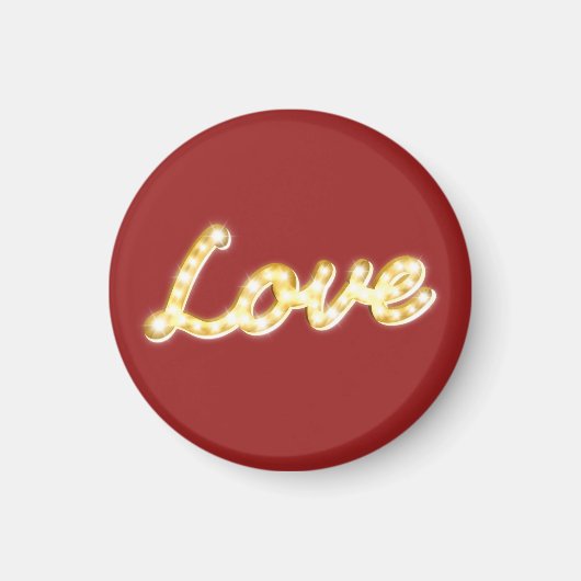 Liefde in Marquee Lights Red Magnet Magneet (Voorkant)