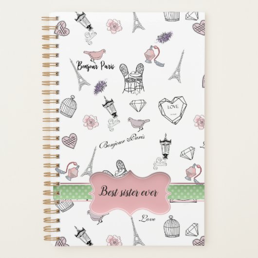 Liefde in Peris Bohemian Chic Floral Boho zuster Planner (Voorkant)