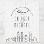 Liefde in Philadelphia | Proost & Bedankt! Wijn Etiket (Enkel label)