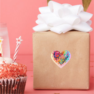 Liefde in Pixels: Happy Saint Valentijnsdag Hart Sticker