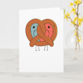 Liefde in Pretzel Kaart (Gele Bloem)