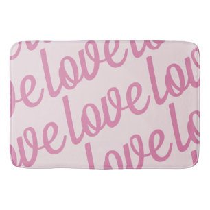 Liefde in roze badmat