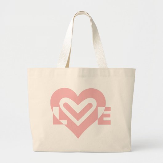 Liefde in roze grote tote bag (Voorkant)