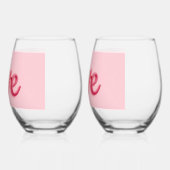 Liefde in roze wijnglas zonder voet (Links)