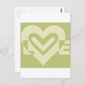 Liefde in Sage Green Briefkaart (Voorkant / Achterkant)