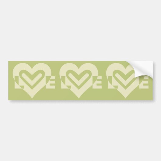 Liefde in Sage Green Bumpersticker (Voorkant)