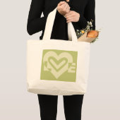 Liefde in Sage Green Grote Tote Bag (Voorkant (product))