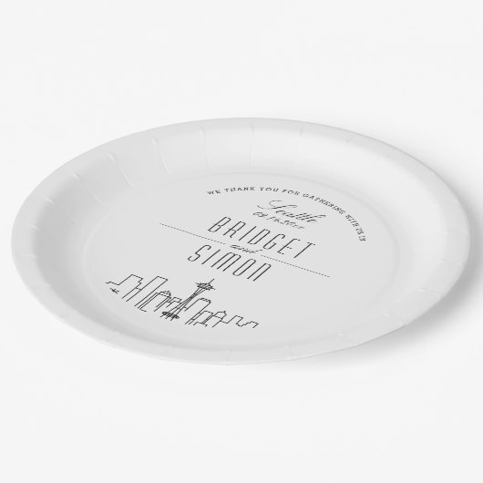 Liefde in Seattle bruiloft Papieren Bordje (Gekanteld)