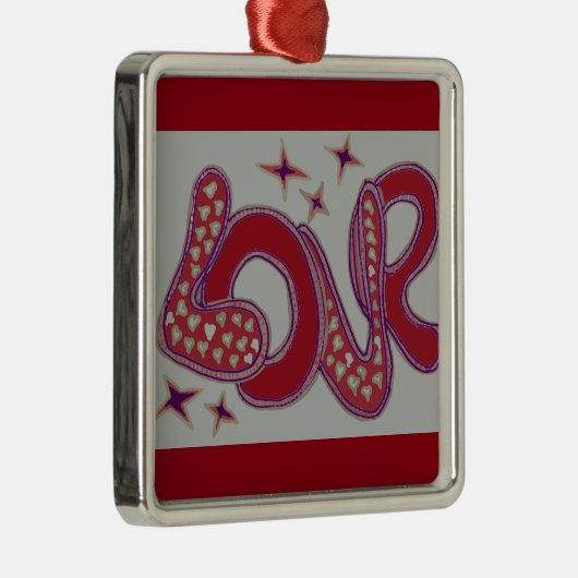 Liefde in stijl van de jaren '60 metalen ornament (Rechts)