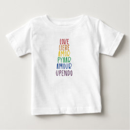 Liefde in veel talen Rainbow Pride Baby T-Shirt