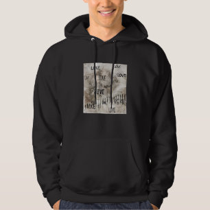 Liefde in verschillende lettertypen op vervaagde A Hoodie
