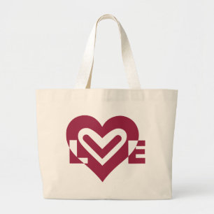 Liefde in Wijnse Paars Grote Tote Bag